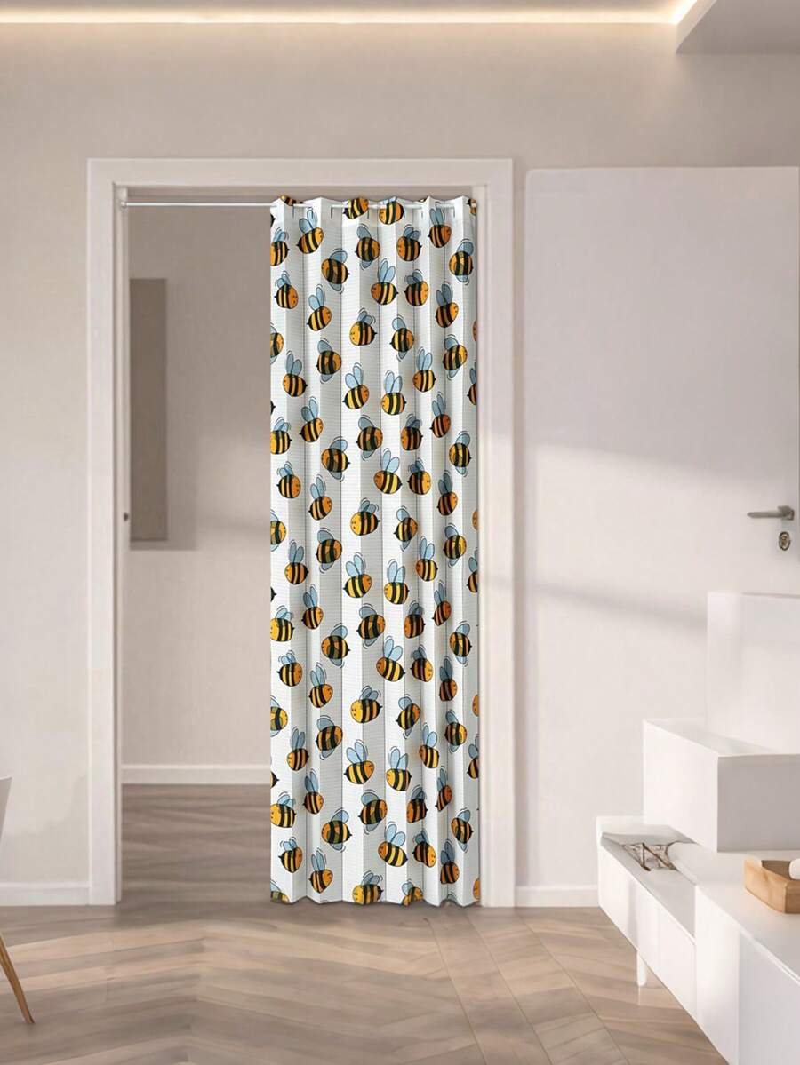 1 件条纹折叠门帘，无需钻孔，清新简约日式窗帘，适用于厨房、走廊、浴室、卧室，可悬挂窗帘杆 - 彩色 - 查看 1