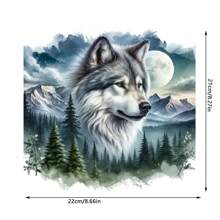 1/2/3pcs Wolf In The Forest Heat Transfer Stickers For DIY Garment, Heat Press Applique Suitable For T-Shirts, Canvas Bags, Pillow, Iron-On Patches