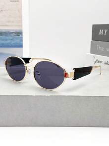 全新复古金属椭圆形小框时尚眼镜，男女通用简约经典朋克日常休闲百搭派对优雅高端眼镜，适合日常佩戴