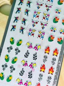 60 Adesivos de Unha 3DFesta Junina Exclusivo Linha Nail aert Autocolantes (JUNINA 1) Festa Junina