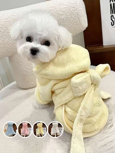 Pet Cat & Dog Absorbent Bath Towel, Quick Drying Bathrobe