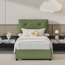 Twin/ Full/ Queen/ King Size Bed Frame, Upholstered Platform Bed Frame With Pillow Headboard, Soft Cloud Bed Frame, No Box Spring Required, Easy Assembly, Beige/ White/ Pink/ Grey/ Blue/ Green, Twin/ Full/ Queen/ King * Bed Frame Queen Queen Bed Frame Bed Frame Full Full Size Bed Frame King Size Bed Frame Twin Bed Frame Room Decor Home Decor Christmas Decor Bedroom Decor Valentine Day Decor Storage Living Room Decor Furniture House Decor - Green - View 6