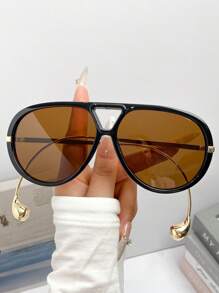 Novos óculos de moda retrô extra grandes com armação redonda de metal ousada estilo Y2K, adequados para mulheres e homens, versáteis para estilo de rua, uso externo, praia, viagens, casual, formal, elegante e chique