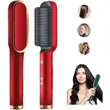 3 In 1 Electric Hair Straightening Comb Brush 45w All Hair Types Bivolt 110 220v (Valentine's Day) - 綠色 - 查看 11