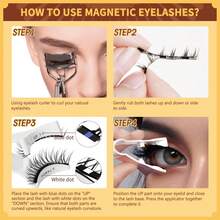 New 1 Pair Magnetic Eyelashes Natural Look, 1 Pair Reusable Magnetic Eyelashes With Applicator, No Glue Needed Magnetic Eyelashes Magnetic Lashes Kit, Easy To Wear And Remove Strip Lashes, Lashes, Eyelashes, Fake Lashes - Cat Eye Lashes - View 4