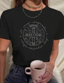 Women's Babylook T-Shirt Saint Benedict Medal Catholic Religion 100% Cotton Various Colors