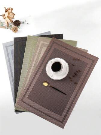 [Luxury Square Placemat] Plastic Dining Mat, Square Solid Color Luxury Nordic Style Placemat, Table Decoration Pad, Tea Table Coaster, Household Bowls And Plates Mat, Home Decor