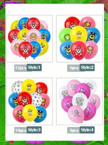 Paw Patrol 12 pulgadas Globos de látex con diseño de equipo de perros para decoración de fiestas, decoración de sitios, fiestas, temporada de regreso a clases, Día de la Madre, Día de Acción de Gracias, Navidad