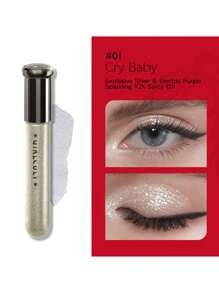 GIRLCULT Sombra Líquida Girlcult Hallucination 01 Cry Baby | Moonlit Diamond Dew | Misty Pearl Sheer | Icy Stardust Ripple | Breathable Iris Adherence | Airy Magnetic Shimmer | Bio-Tear Chroma Lock | Essencial para Festas de Bolso | Conjunto de Presente Vegano para Férias | 4ml/0,14 fl Oz