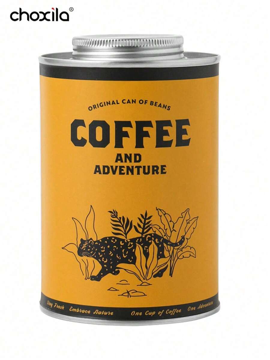 1pc Coffee Beans Sealed Storage Tank Portable Camping Tin Box Extra Large Fresh-Keeping Breathing Tin
