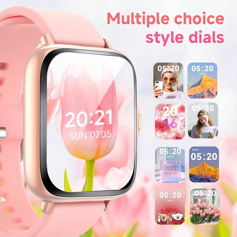 SIMSONLAB 2025新款男女通用智能手表，TFT高分辨率屏幕，多种运动模式，计步器，运动追踪，音乐控制，相机控制，简约设计，支持多语言