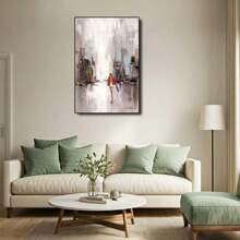 3pcs Modern Urban Abstract Oil Painting Wall Arts Canvas Posters, High-Definition Printing Optional Frame, Office, Classroom, Living Room Home Decoration Hanging Painting ,Wall Art With Frame