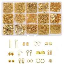 750 Stücke Schmuckherstellungs-Starterset mit Ohrringen, Halsketten-Verbindungselementen, DIY-Perlen, Zangen-Werkzeugen, Schmuckreparatur-Werkzeug-Set, Schmuckzubehör geeignet für Erwachsene und Anfänger