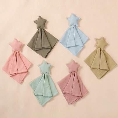 1件装婴儿舒适棉纱布毛巾毯，柔软新生儿娃娃儿童时尚安抚围兜，男女宝宝均适用