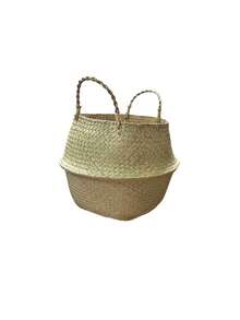 1 szt. Duży ręcznie robiony pleciony kosz do przechowywania roślin winorośli, retro rattanowa tkana doniczka do ogrodu, wystrój wnętrz i na zewnątrz