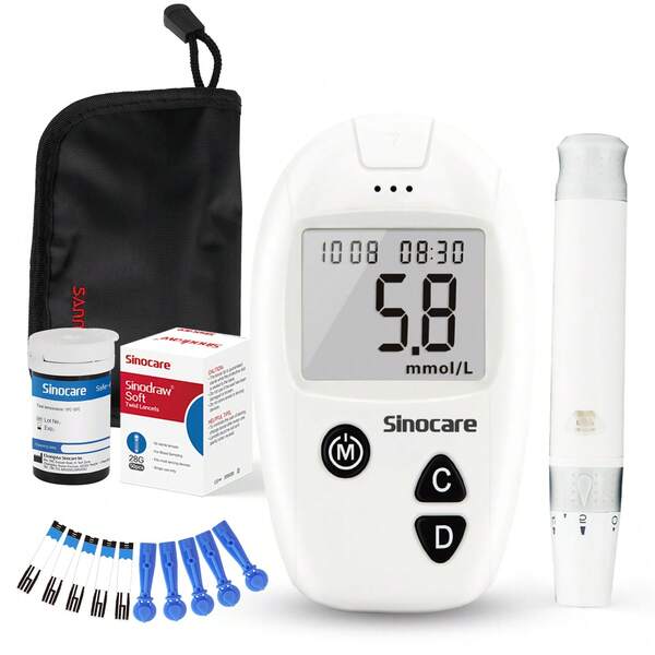 Sinocare Accu Blood Glucose Monitor Fullset In Mmol/L With 50 Test Strips