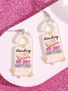 1 Pair Creative Unique Cute Cartoon Fake License Plate Earrings For Women, Party Jewelry