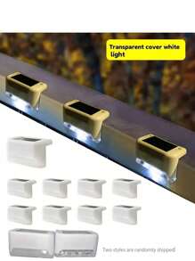 600mAh Solar Powered Outdoor Garden Lights, IP44 Water-Resistant, Home Garden Decor Stair Pathway Wall Fence Decorative Lights, Wedding Party Holiday Atmosphere Lights