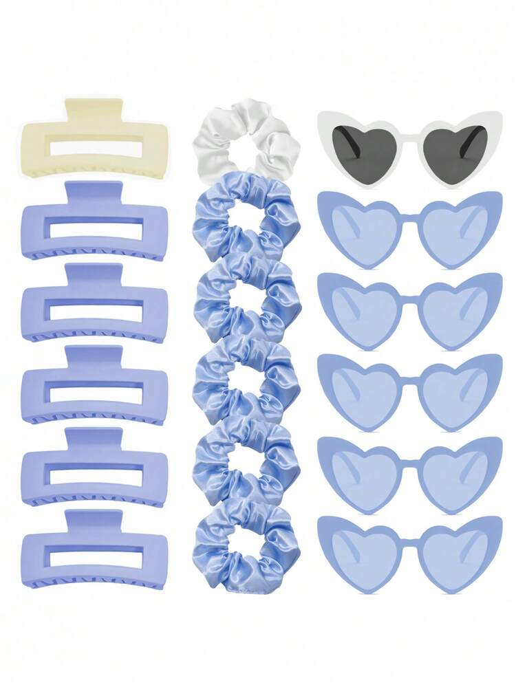 18 件伴娘发圈求婚礼物，含 6 件方形发夹、6 件头带、6 件心形眼镜，适合婚礼派对回礼、情人节、母亲节、毕业典礼等可爱礼物 - 彩色 - 查看 4