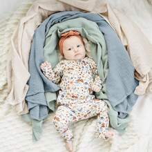 Manta de muselina recién nacido, envoltura suave y transpirable, paños para eructos, esenciales para el baño del bebé - Multicolor - Ver 7