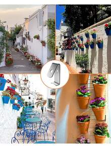 6pcs Metal Flower Pot Clips, 5-8 Inch Standard Terracotta Pot Holder - Durable Plant Pot Lock Hooks, Suitable For Indoor And Outdoor Use, Flower Pot Clips (Due To The Manufacturing Process Of The Product Itself, There Will Be Some Obvious Scratches On The Surface Of The Product.) - Multicolor - View 3