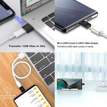 USB C Adapters 4 Packs, USB C To USB 3.0 OTG Adapter, Micro USB To USB C Adapter Compatible With MacBook Pro, Smartphones, Laptop, PC, In Car And More - Black-4pack - View 5