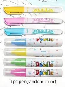 1 Set Magic Water Color Painting Book, Magical Coloring And Drawing Kit, Educational And Reusable Watercolor Painting (Pen And Border Color Of Drawing Book Are Random), For Office, School, Painting, Student, Marker, Stationery, School Supplies, Watercolor, Holiday Party Birthday Gift