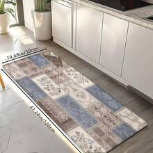 1 tấm thảm chùi chân in họa tiết hoa và hình học cổ điển, thảm nhà bếp mềm mại chống trượt thấm hút có thể giặt bằng máy, thảm trang trí nhà hình chữ nhật lông thấp chống bụi bẩn cho phòng tắm, phòng ngủ, nhà bếp, phòng giặt ủi - Nhiều màu - Xem 1