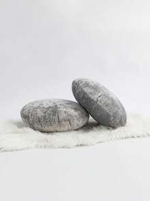 1pc/2pcs Frost Fleece Solid Color Round Throw Pillow Cover, Minimalist Velvet Decorative Cushion Cover For Living Room, Bedroom, Sofa, Garden, Diameter 45cm, Pillow Insert Not Included - Grey - View 11