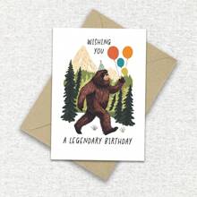 Bigfoot Birthday Cards, Funny Birthday Cards, Father's Day Birthday Cards, Funny Father's Day Cards, Bigfoot Gift Cards, Mystery Animal Cards, Gifts For Bigfoot Lovers, Anniversary Cards