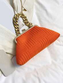 Minimalist Suede Crossbody Bag, Shoulder Bag For Women - Orange - View 10