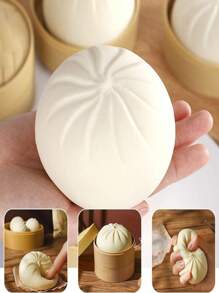 1/2pcs Dumpling Squishy Fidget Toy, Dumpling Stress Ball Steamed Stuffed Bun Squeezing Stress Relief Toy, Dough Balls Squishy Dumpling Fidget Sensory Decompression Toy White Squishy Bun Adult Gift