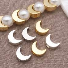 10pcs Real 18k Gold Plated Brass Beads Heart Spacer Beads Metal Star Moon Crown Charm Long-Lasting Loose Beads For DIY Necklace Bracelet Earring Wedding Jewelry Making Findings - Multicolor - View 7