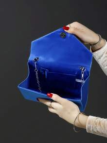 Women's Luxury Elegant Crystal Party Clutch, Shoulder Bag, Bracelet, Necklace, Earrings Set - Royal Blue - View 3