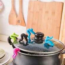 Little Man Spill-Proof Lid Lifter Soup Pot Kitchen Tools Lid Stand Silicone Heat Resistant Holder Keep The Lid Open Dration