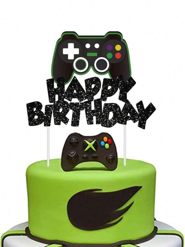 Flashing Video Game Controller Cake Topper, Birthday Cake Decor For Video Game Themed Birthday Party, Prom Party, Other Video Game Themed Events