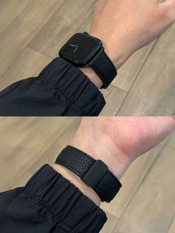 Pulseira magnética de couro para homens e mulheres, compatível com pulseiras de relógio de 46 mm, 45 mm, 49 mm, 38 mm, 40 mm, 41 mm, 42 mm e 44 mm; compatível com Apple Watch Series Ultra2/Ultra/SE2/SE/11/10/9/8/7/6/5/4/3/2/1