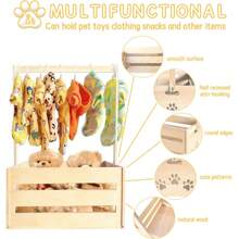 25 X 17 X 12 Wooden Pet Wardrobe Closet With Hanging Rods Dog/ Clothes And Toys - Spacious Storage Organizer