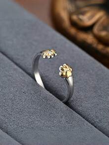 Stainless Steel Adjustable Style Holiday Party Wedding Declaration Ring For Large, Small And Dog Pet PAWS - Multicolor - View 5