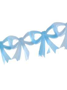 1pc Pink And Blue Paper Bow Flag, Cute And Sweet Decorative Banner For Birthday Party Decoration