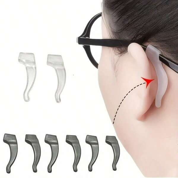 100-teiliges Set an rutschfesten PVC-Gläserüberzügen, Silikonohrhaken-Ohrclips, Brillengestell-Beinabdeckungen, elastische Ohrclip-Abdeckungen, geeignet für alle Arten von Brillenhalterungen und Dekorationen