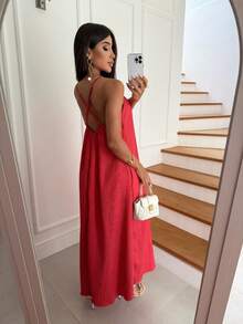 Women Long Dresses - Rojo - Ver 2