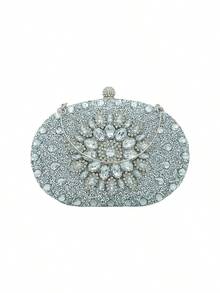 Women's Fashion Clutch Bag For Evening Parties, Compact And Versatile, With Adjustable Shoulder Strap – Ideal For Events, Weddings, And Special Occasions. Elegant And Sophisticated Style. - 銀色 - 查看 3