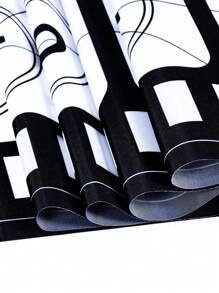 1pc Film Theme Table Runner, Black & White Classic Film Style Party Decoration, Polyester Rectangular Table Cover For Cinematic Themed Events, Birthday, Wedding, Anniversary ,Dining Table Decor, Movie Theater Decor