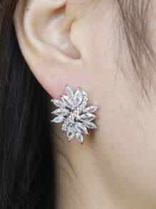 1 paire de boucles d'oreilles pendantes en cubic zirconia cubique élégantes pour femmes, convenant aux occasions formelles, au mariage