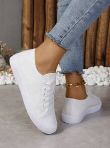 Summer Women's Breathable Mesh Slip-On Casual Sports Shoes, Soft Sole Non-Slip Lightweight Sneakers - White - View 11