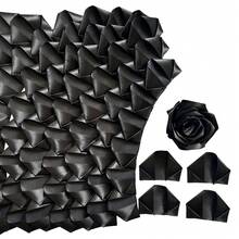 300 片预制缎带玫瑰花瓣半成品，适用于永生玫瑰 DIY 永久花束，永生花艺，玫瑰花瓣缎带花瓣，适用于结婚周年纪念日生日母亲节 - 黑色 - 查看 2