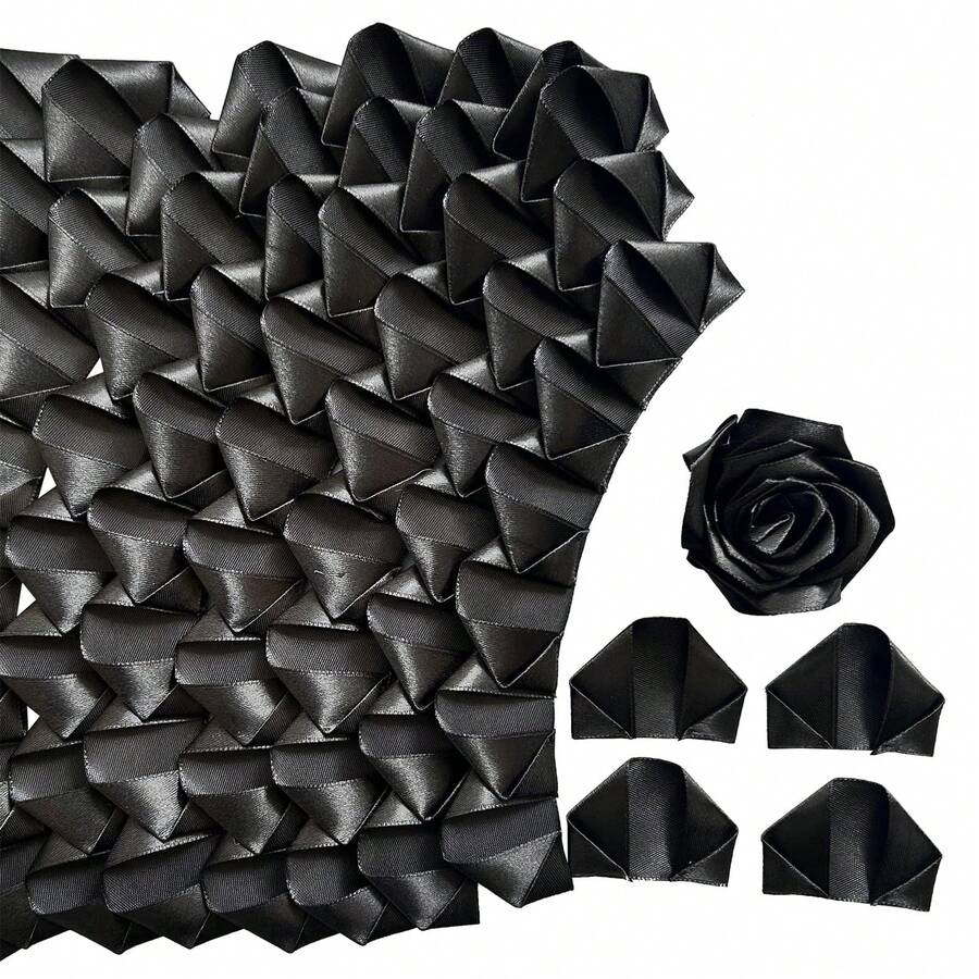 300 片预制缎带玫瑰花瓣半成品，适用于永生玫瑰 DIY 永久花束，永生花艺，玫瑰花瓣缎带花瓣，适用于结婚周年纪念日生日母亲节