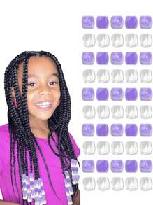 100pcs Colorful Candy Beads For Girls, Hip Hop Grunge Style Hair Accessories