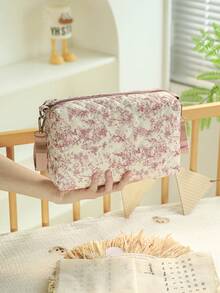 1pc Ditsy Floral Pattern Portable Diaper Bag, Can Be Hung On Baby Stroller